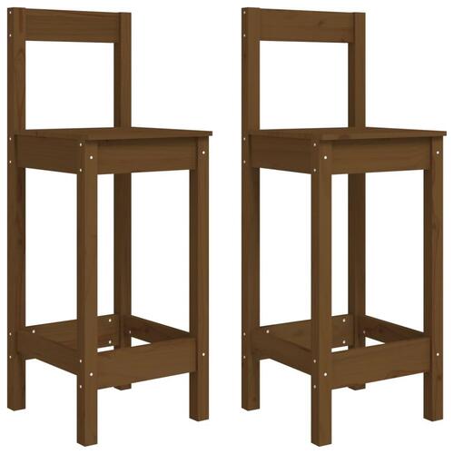Barstole 2 stk. 40x41,5x112 cm massivt fyrretræ gyldenbrun