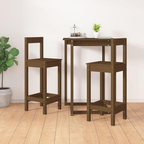 Barstole 2 stk. 40x41,5x112 cm massivt fyrretræ gyldenbrun