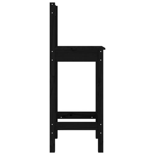 Barstole 2 stk. 40x41,5x112 cm massivt fyrretræ sort