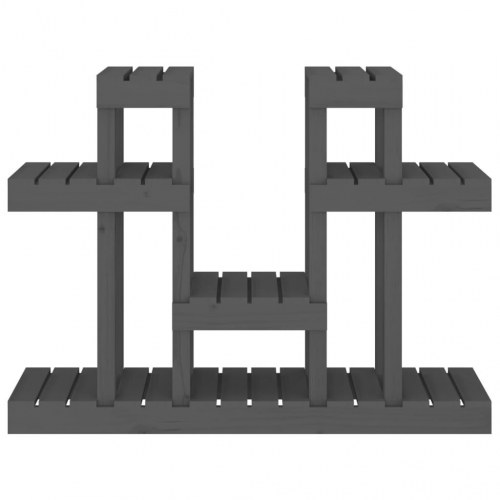 Plantestativ 104,5x25x77,5 cm massivt fyrretræ grå