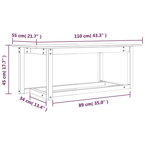 Sofabord 110x55x45 cm massivt fyrretræ