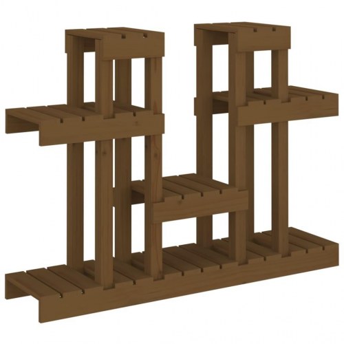 Plantestativ i massivt fyrretræ - gyldenbrun, 104,5 × 25 × 77,5 cm