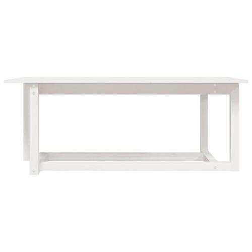 Sofabord 110x55x45 cm massivt fyrretræ hvid