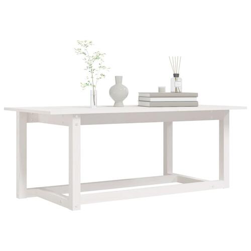 Sofabord 110x55x45 cm massivt fyrretræ hvid