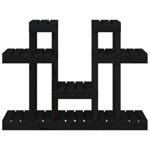 Plantestativ 104,5x25x77,5 cm massivt fyrretræ sort