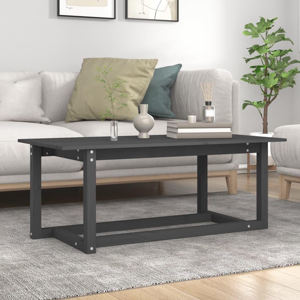 Sofabord 110x55x45 cm massivt fyrretræ grå