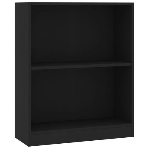 Bogreol 60x24x76 cm konstrueret træ sort
