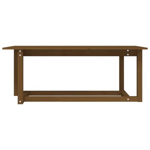 Sofabord 110x55x45 cm massivt fyrretræ gyldenbrun
