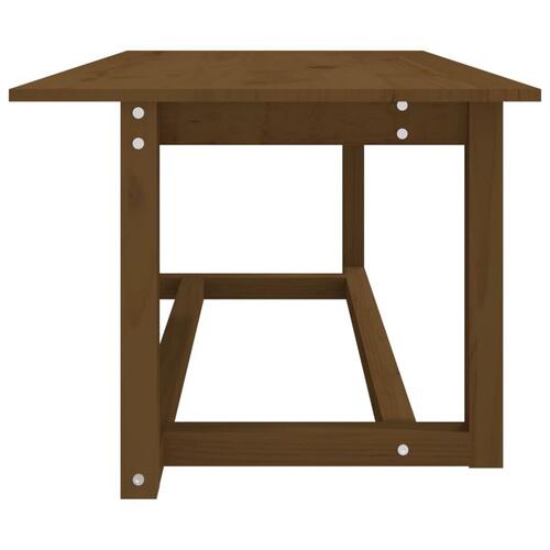 Sofabord 110x55x45 cm massivt fyrretræ gyldenbrun