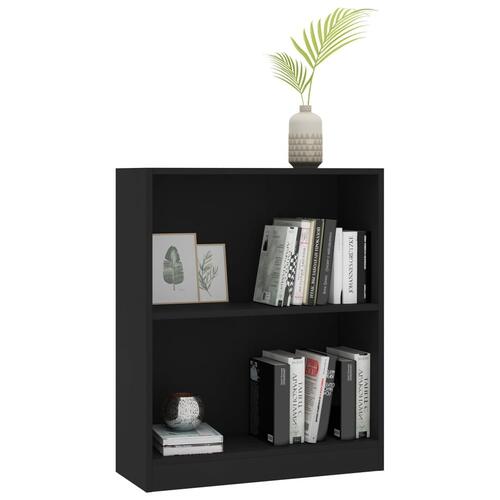 Bogreol 60x24x76 cm konstrueret træ sort
