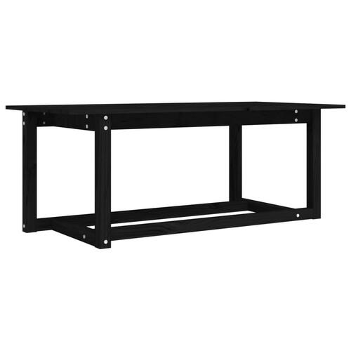 Sofabord 110x55x45 cm massivt fyrretræ sort