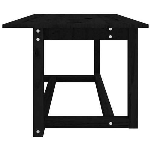 Sofabord 110x55x45 cm massivt fyrretræ sort