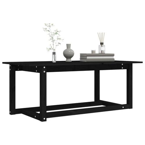 Sofabord 110x55x45 cm massivt fyrretræ sort