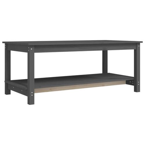 Sofabord 110x55x45 cm massivt fyrretræ grå