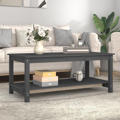 Sofabord 110x55x45 cm massivt fyrretræ grå