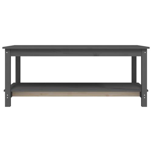 Sofabord 110x55x45 cm massivt fyrretræ grå