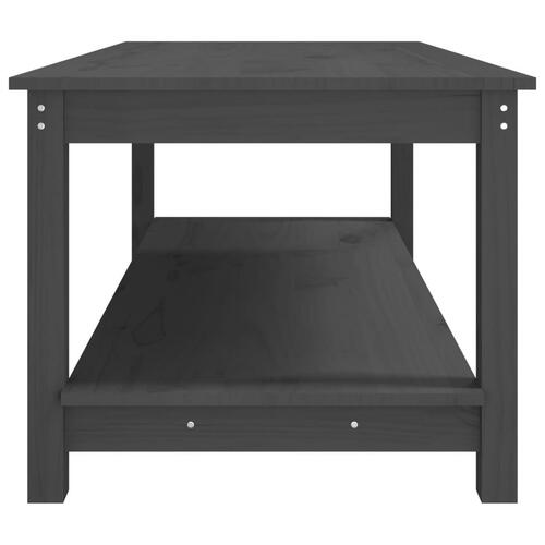 Sofabord 110x55x45 cm massivt fyrretræ grå