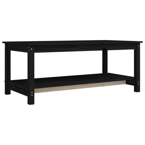 Sofabord 110x55x45 cm massivt fyrretræ sort