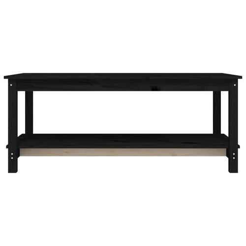 Sofabord 110x55x45 cm massivt fyrretræ sort
