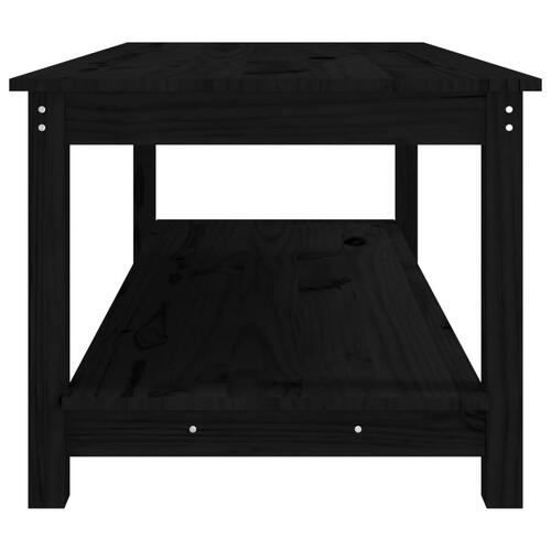 Sofabord 110x55x45 cm massivt fyrretræ sort
