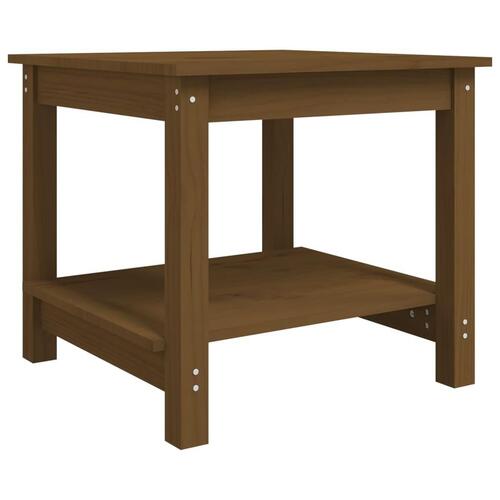 Sofabord 50x50x45 cm massivt fyrretræ gyldenbrun