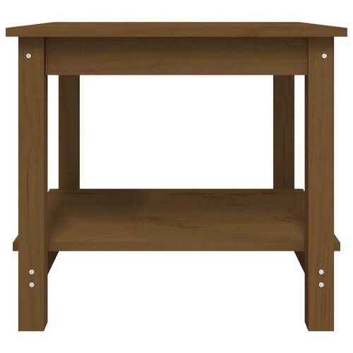 Sofabord 50x50x45 cm massivt fyrretræ gyldenbrun
