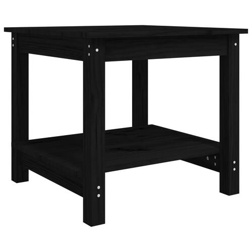 Sofabord 50x50x45 cm massivt fyrretræ sort