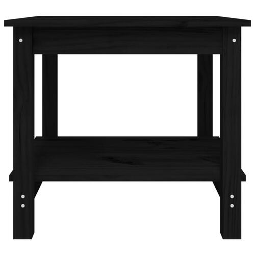 Sofabord 50x50x45 cm massivt fyrretræ sort