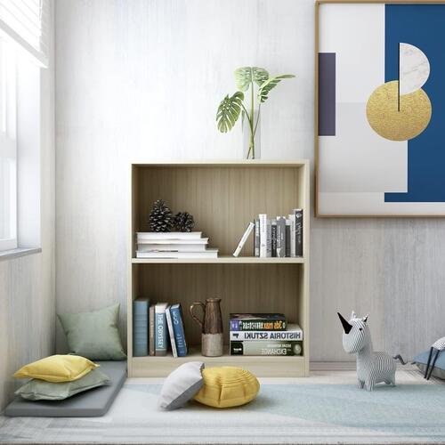 Bogreol 60x24x76 cm konstrueret træ sonoma-egetræsfarvet