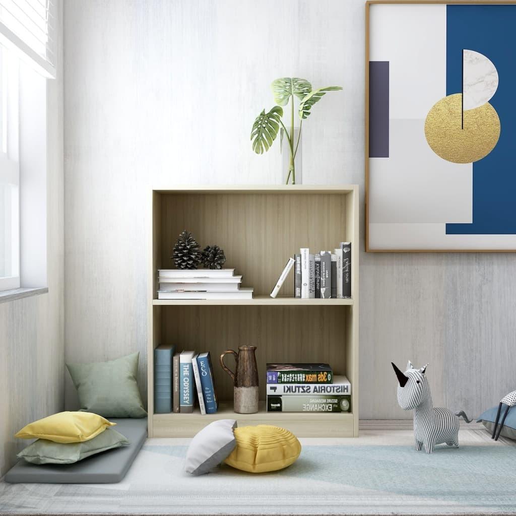 Bogreol 60x24x76 cm konstrueret træ sonoma-egetræsfarvet