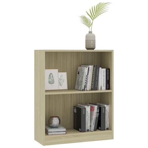 Bogreol 60x24x76 cm konstrueret træ sonoma-egetræsfarvet
