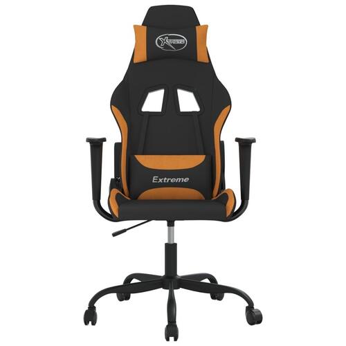 Gamingstol med massagefunktion stof sort og orange