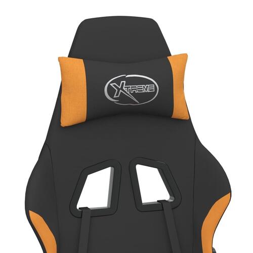 Gamingstol med massagefunktion stof sort og orange