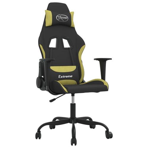 Gamingstol med massagefunktion stof sort og lysegrøn