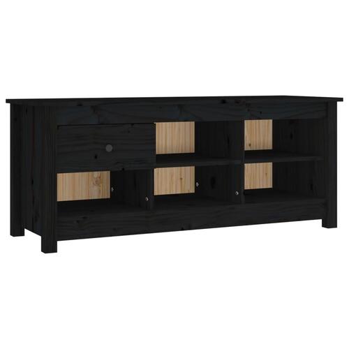 Skoreol 110x38x45,5 cm massivt fyrretræ sort