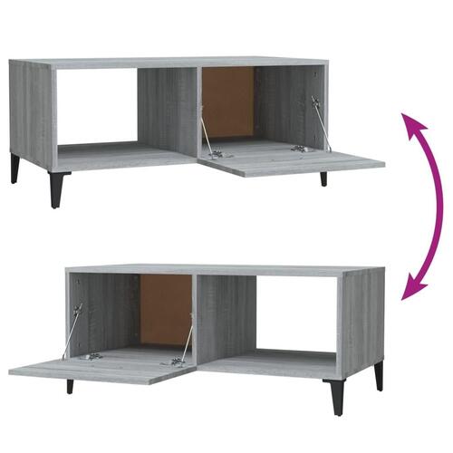 Sofabord 90x50x40 cm konstrueret træ grå sonoma-eg