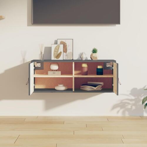 Vægskab 80x30x30 cm massivt fyrretræ grå