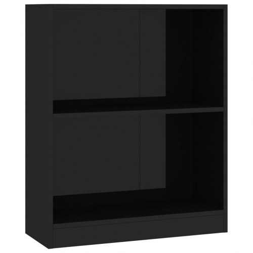 Bogreol 60x24x76 cm konstrueret træ sort højglans