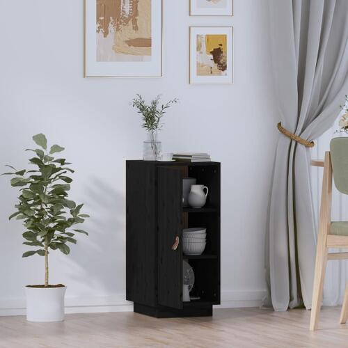 Skænk 34x40x75 cm massivt fyrretræ sort