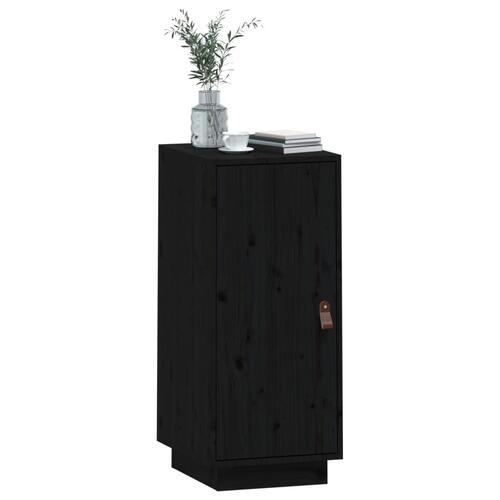 Skænk 34x40x75 cm massivt fyrretræ sort