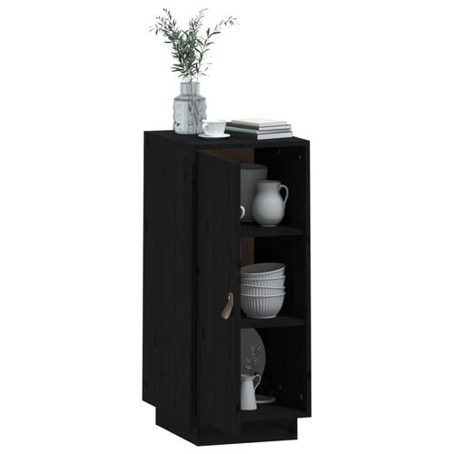 Skænk 34x40x75 cm massivt fyrretræ sort