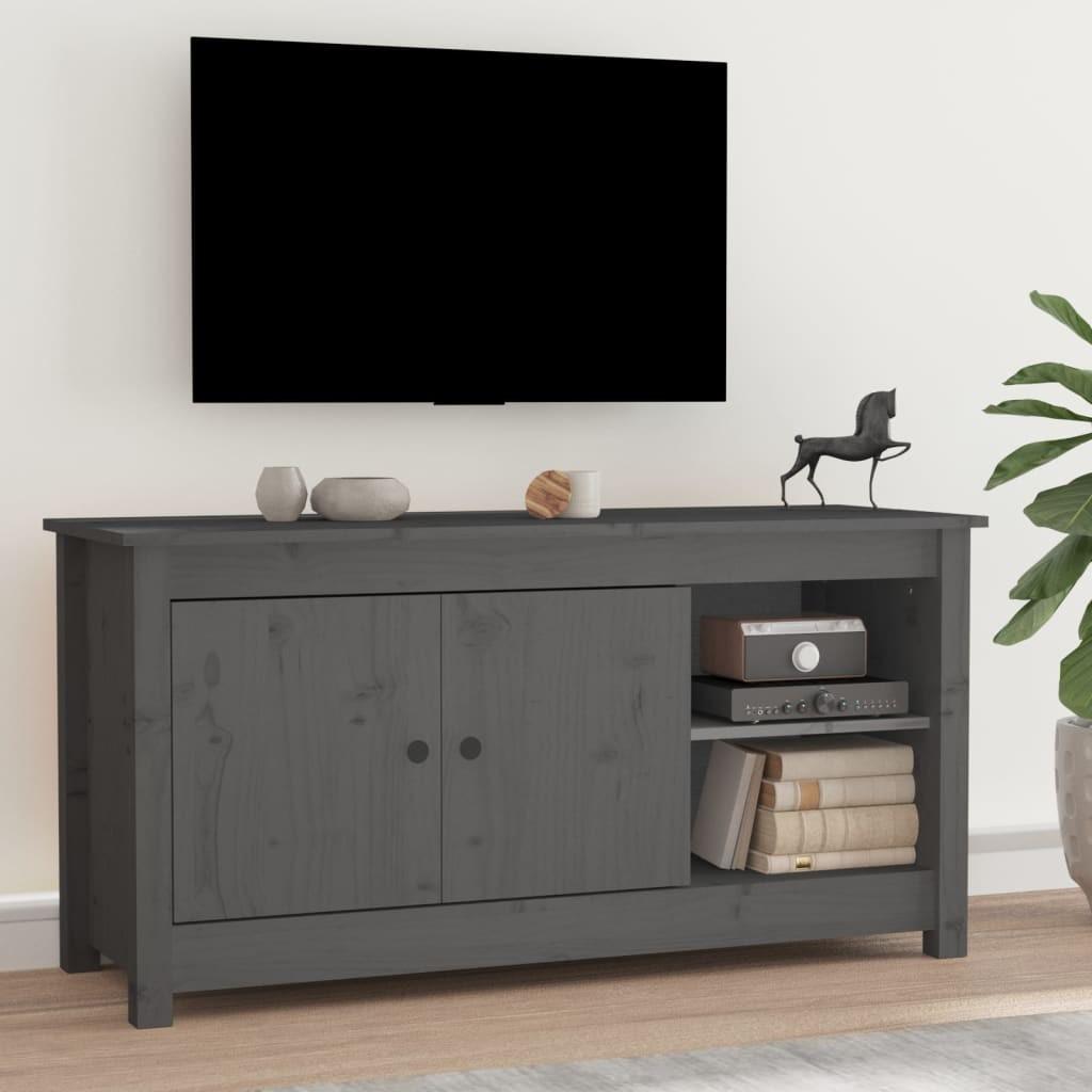 Tv-bord 103x36,5x52 cm massivt fyrretræ grå