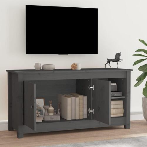 Tv-bord 103x36,5x52 cm massivt fyrretræ grå