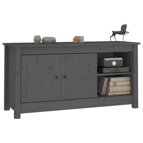Tv-bord 103x36,5x52 cm massivt fyrretræ grå