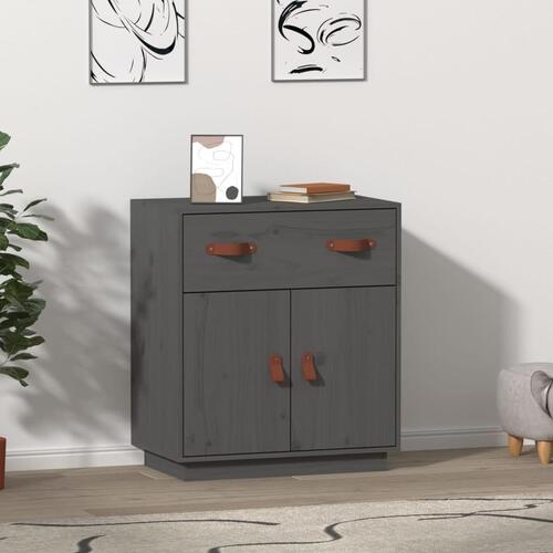 Skænk 65,5x40x75 cm massivt fyrretræ grå