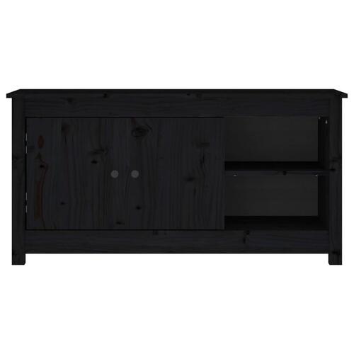 Tv-bord 103x36,5x52 cm massivt fyrretræ sort