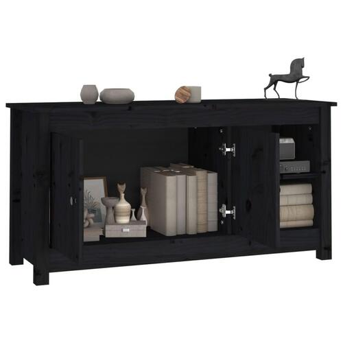 Tv-bord 103x36,5x52 cm massivt fyrretræ sort
