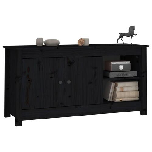 Tv-bord 103x36,5x52 cm massivt fyrretræ sort