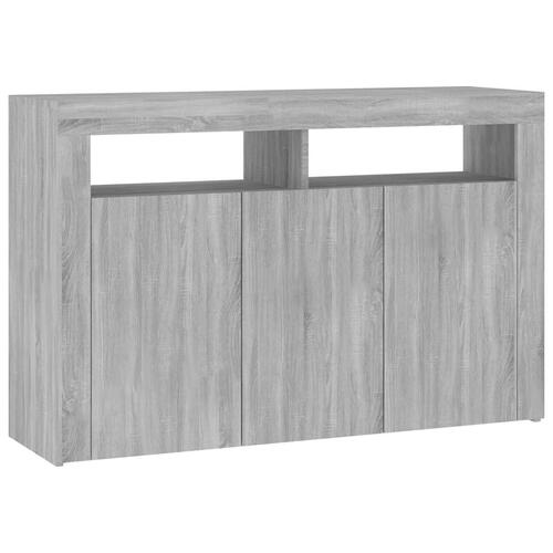 Skænk med LED-lys 115,5x30x75 cm grå sonoma-eg
