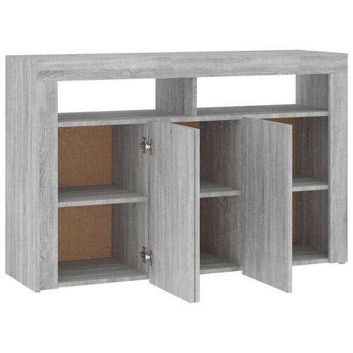 Skænk med LED-lys 115,5x30x75 cm grå sonoma-eg